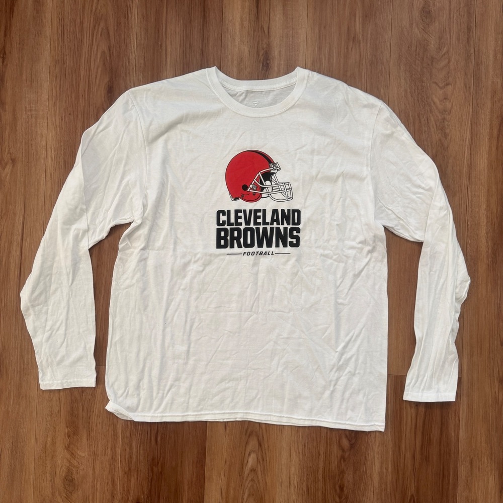 Cleveland Browns Football Fanatics‎ White Long Sleeve NFL T-Shirt XL